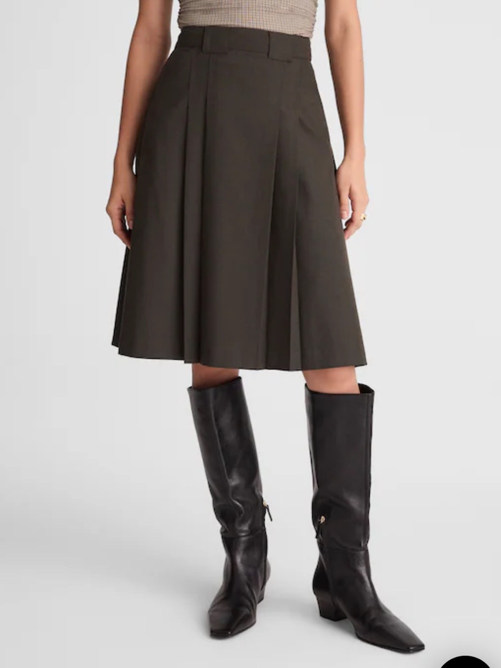 Madewell brown Pleated Midi Skirt - Picture 2 of 8